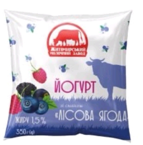 Йогурт лісова ягода 1,5 % жиру, 350 г , Житомирський молочний завод